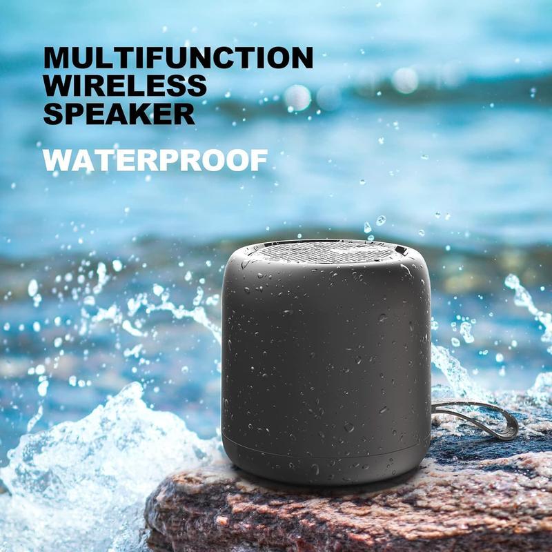 Portable Bluetooth Speaker with FM Radio, 24-Hour Playtime, 66 ft Bluetooth Range, Enhanced Bass, Noise-Cancelling Microphone - Black