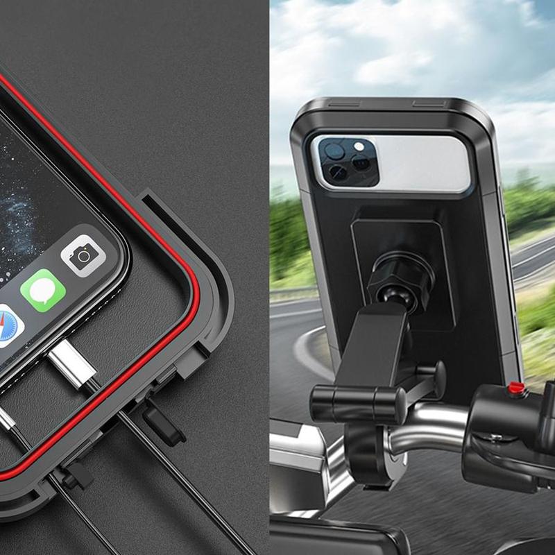 Waterproof Motorcycle Phone Holder, 360° Rotatable Adjustable Motorcycle Phone Holder, Shockproof & Scratch-proof Bike Phone Mount for Outdoor, Cycling