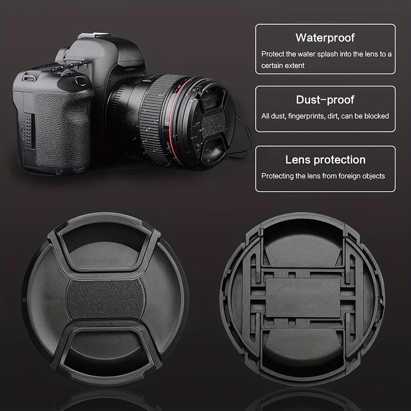 Camera Lens Cover, 1 Count Lens Protective Cover with Lanyard, Camera Lens Protector for Micro Single & SLR Camera, Camera Accessories