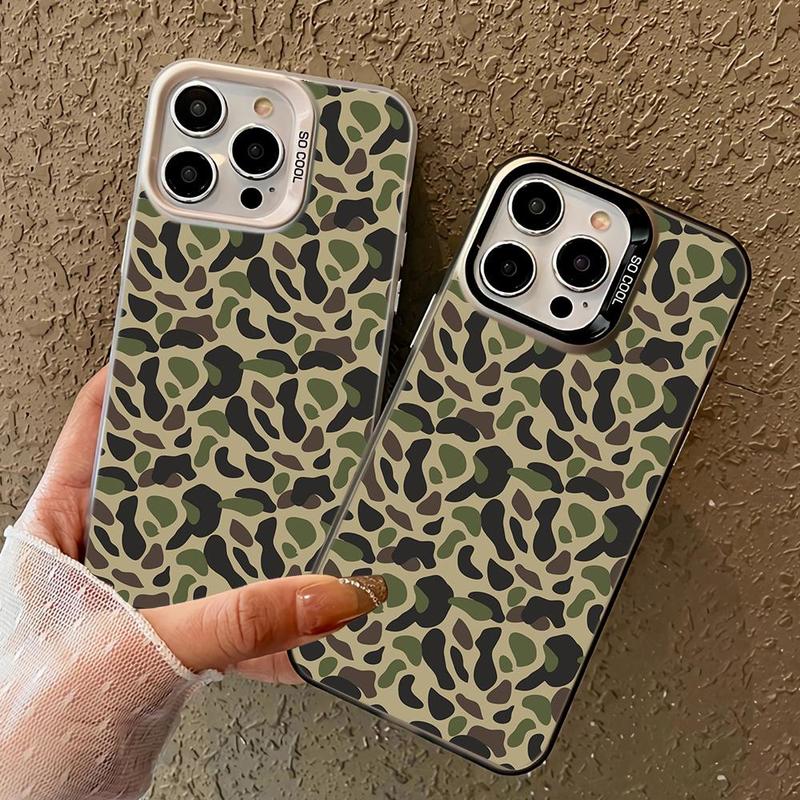 Camouflage Pattern Phone Case, 1 Count Decorative Phone Protector Cover, Phone Accessories Compatible with iPhone 15 14 13 12 11 Series