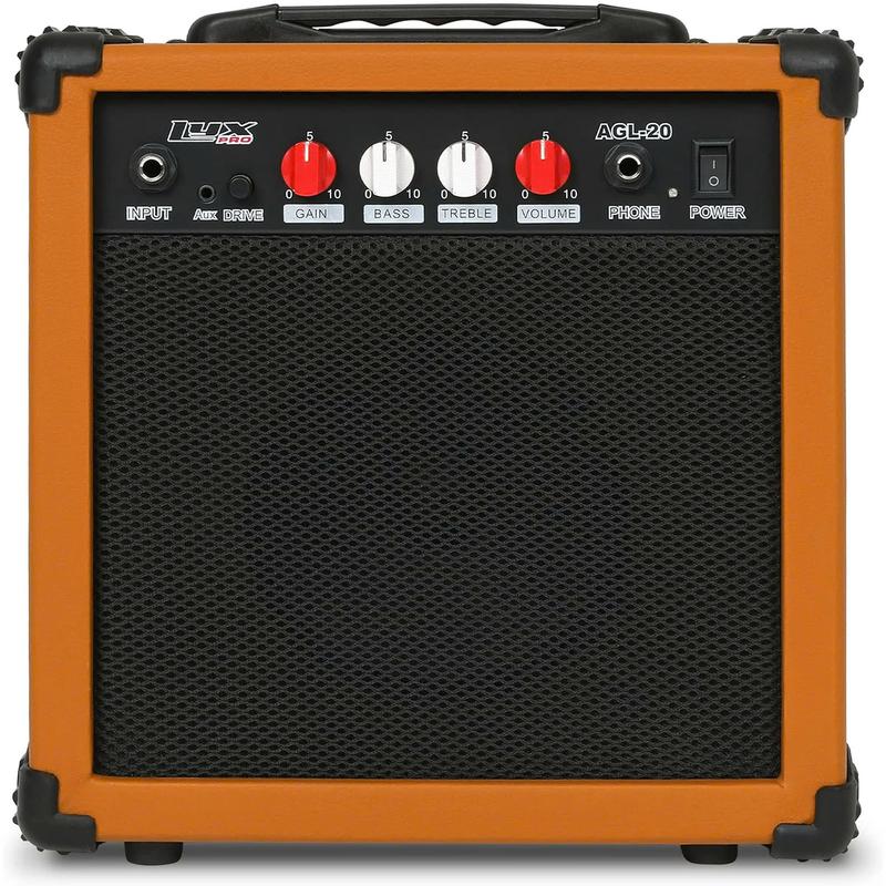 20 Watt Electric Guitar Amplifier with Built-in Speaker, Green, Blue, Mahogany, Natural - YOUTH MUSIC