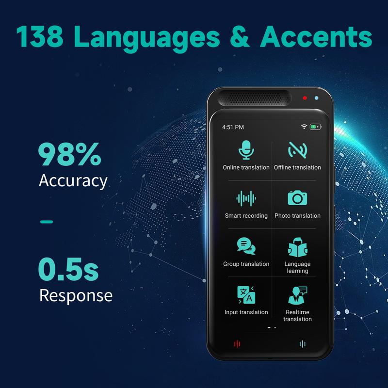 vormor Language Translator Device, Portable Translator  with 138 Languages & 4.1