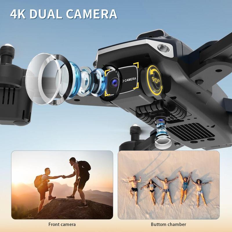 D89 RC Drone with HD Dual Camera Foldable FPV WiFi Quadcopter + 3 Batteries Accessories Automatic Accessories Automatic Button Selfie