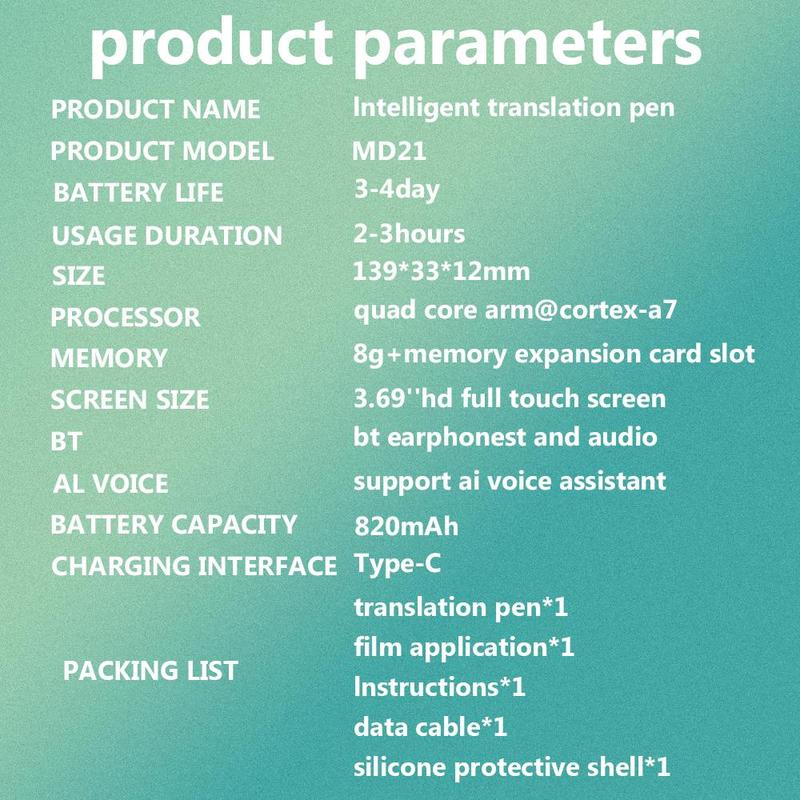 Christmas Gift, High-definition Touch Screen Artificial Intelligence Dictionary, Can Take Notes While Searching for Words, Supports Translation Pen Scanning By Hand on Both Sides, Two-way Intercom for 134 Languages, Education Devices