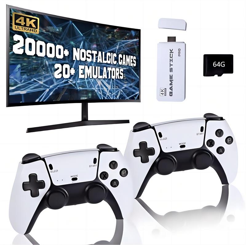 M15 RetroGame Stick,Plug and Play VideoGame Stick with 20,000 Games,64GRetro Arcade Game EmulatorHandheld Game Console 4K with Dual2.4G Controllers dual controller limited time