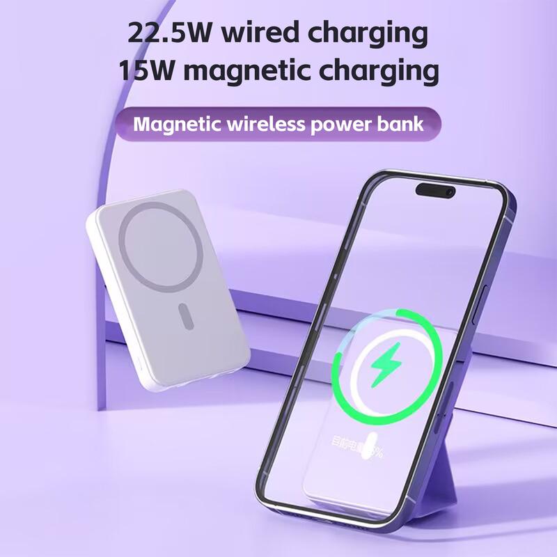 Wireless Power Bank, 10000mAh Magnetic Portable Charger 22.5W PD Fast Charging with Type-C Cable,  Battery Pack QC3.0 LED Display Compatible with iPhone 15 14 13 12 Pro Mini Pro Max