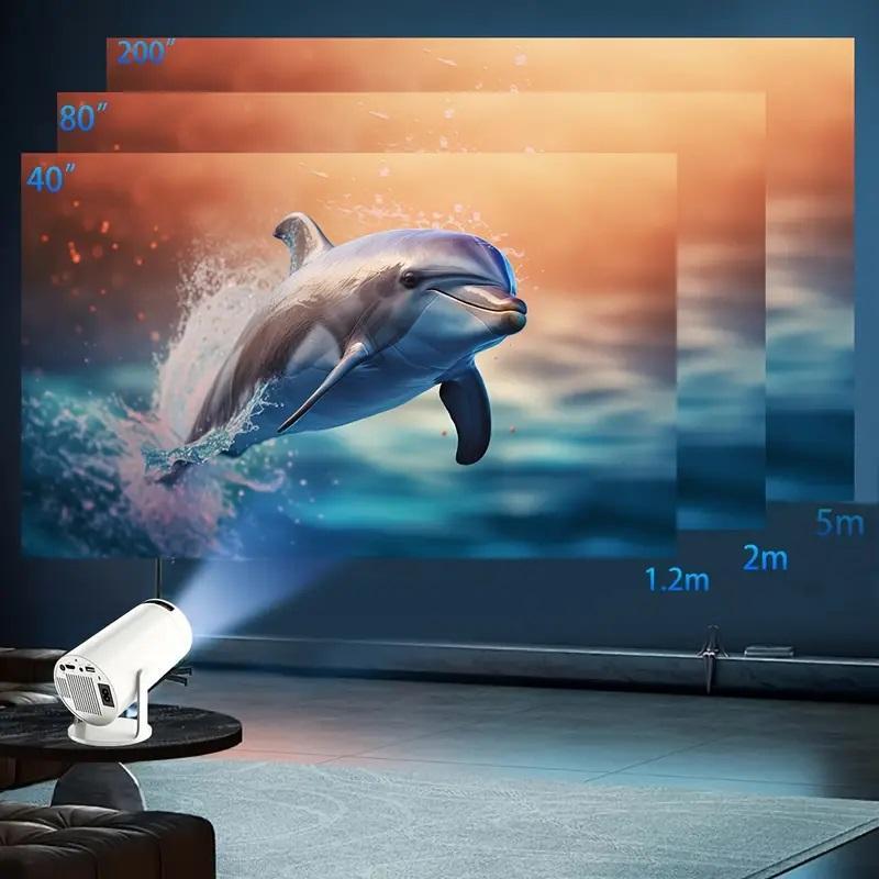 Portable Smart HD Projector, Adjustable Giant Screen Movie Projector, Home Theater Smart Projector