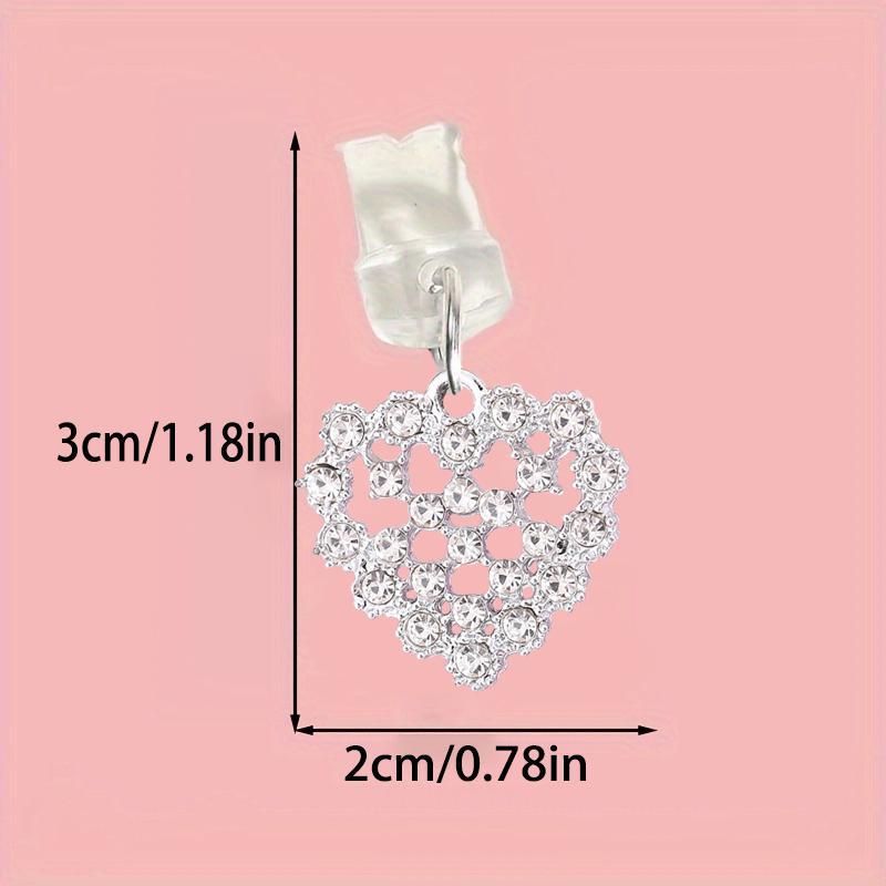 Rhinestone Heart Shaped Phone Charging Port Dust Plug, Mobile Phone Charging Port Dust Plug, Fashion Phone Accessories