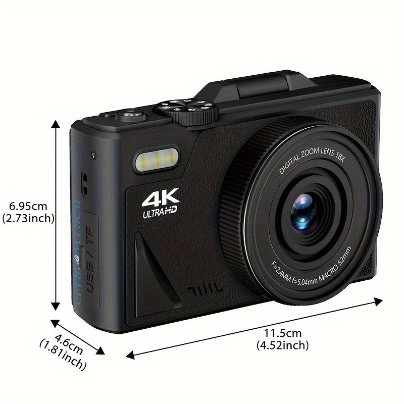 64MP 4K HD Digital Camera 18x Digital Zoom 3 Inch Flip Screen Professional Camera Supports Taking Photos, Recording Videos, Video Blogs and Web Cameras, Including 32gb TF Card, Suitable for Beginners Thanksgiving Day and Christmas Gifts