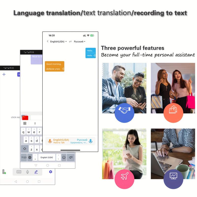 Smart Language Translator, Portable, Two-Way Real Time Instant Voice Translator, Suitable For Travelling, Business Trip