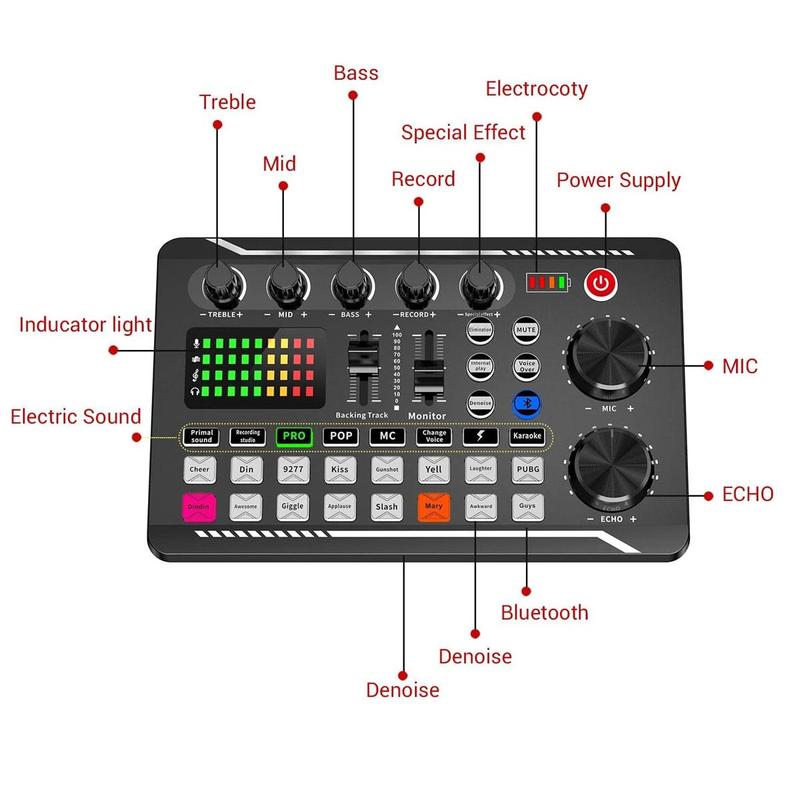 F998 Podcast Equipment Bundle, Podcast Studio Equipment, BM-800 Microphone Recording Studio Package, Live Sound Card Device for Streaming Live Broadcast