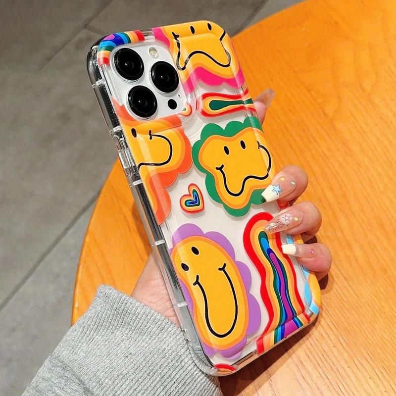 Cute Cartoon Face Pattern Phone Case, Anti-drop Cellphone Protective Case, All-inclusive Shockproof Mobile Phone Cover for iPhone 11 12 13 14 15 Pro Max, Cute Phone Cases