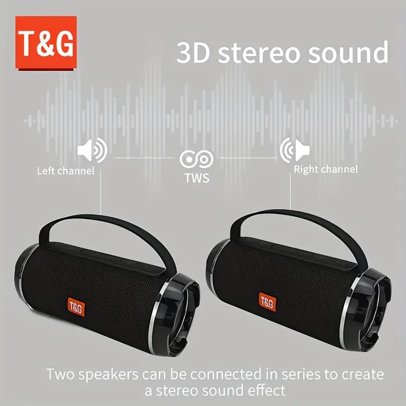 TG116C Outdoor Portable Upright Wireless Compatible Speaker, Cute Little Cube Speaker Music Player, Support USB  TF  FM Radio Music, Stereo Ultra Bass Speaker, Connect With Mobile Phone Tablet TV, With Charging Cable And Auxiliary Cable,