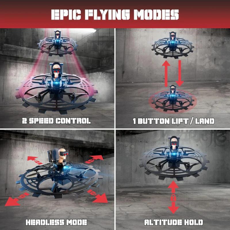 Force1 Officially Licensed Skibidi Toilet Toy RC Drone- Jetpack Flying Buzzsaw Mini Drone, Headless Mode, Altitude Hold, Speed Control, Rechargeable 2.4GHz Remote Control Drone