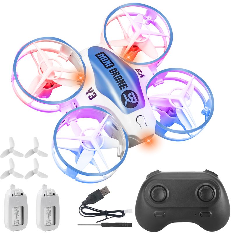 Mini Drone for Kids with Multicolor LED Lights, Long Flight Time, 3 Speed Modes, 360° Flip, Gesture Control, Easy to Fly, Indoor Outdoor Use, USB Charging, Safe & Durable