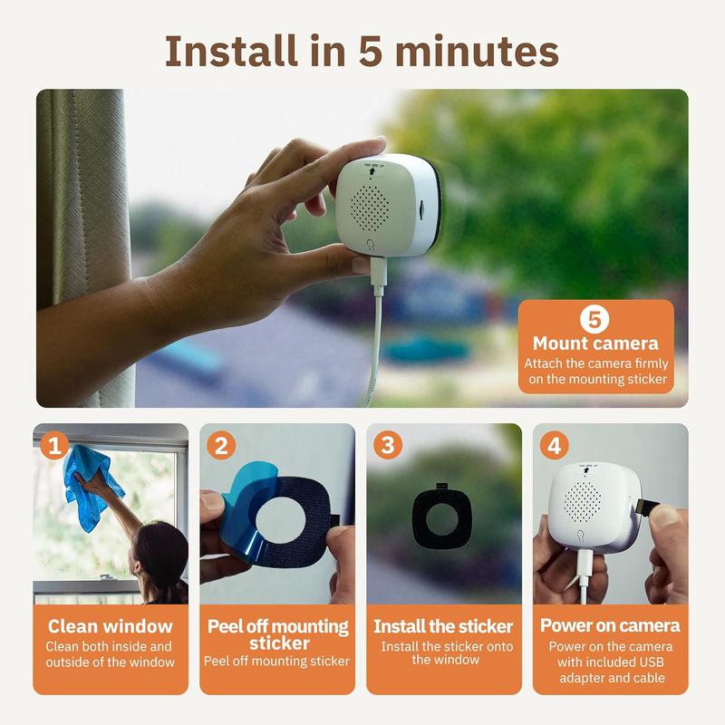 3MP 2K Window Camera,2.4GHz & 5GHz WiFi Indoor Cameras for Home Security with ChromaMax Al Color Night Vision,Person & Motion Detection,24 7 Recording,Easy & Quick Install