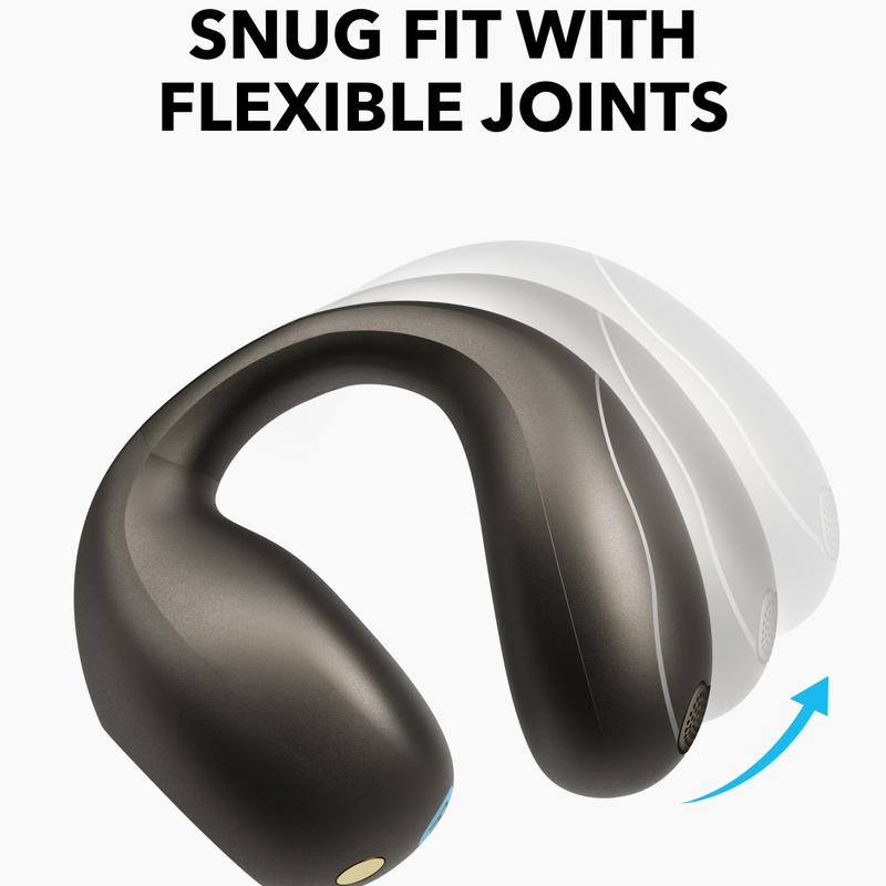 soundcore C40i by Anker, Open-Ear Earbuds, Clip-On Headphones, Flexible Joint Design,  Button Controls, Lightweight Comfort, Stable Fit with Attachable Ear Grips, Expansive Drivers for Clear Sound