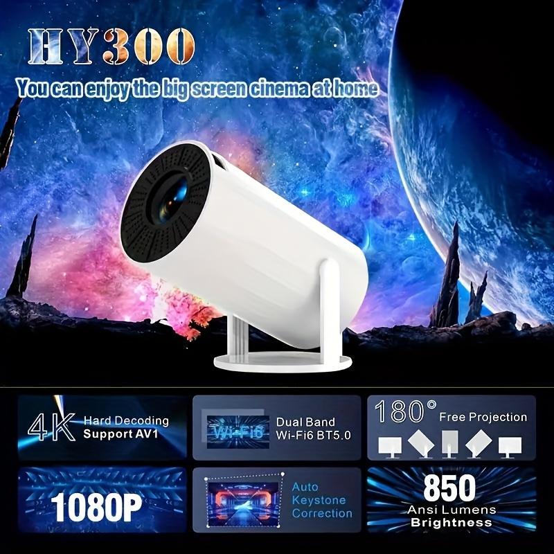 4K Audio projecter HY300 Android 11 Dual Wifi6 BT5.0 Portable Cinema Projector with 1920*1080P Resolution, US Plug, and Upgraded Features