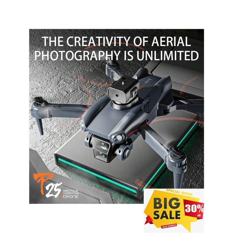 Drones With 4K Dual 3 Camera WIFI FPV RC Drone Foldable Intelligent Avoidance FPV Quadcopter With 3 Batteries 20 Min Flight Time, Brushless Motor