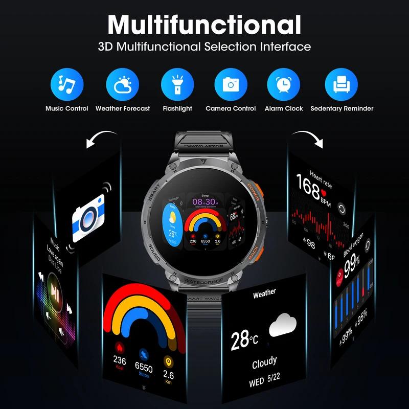 Karchilor smart watches for men 2024 Women'S Smartwatch Bluetooth Call 1.85 High-Definition Screen  Fitness Sports Waterproof