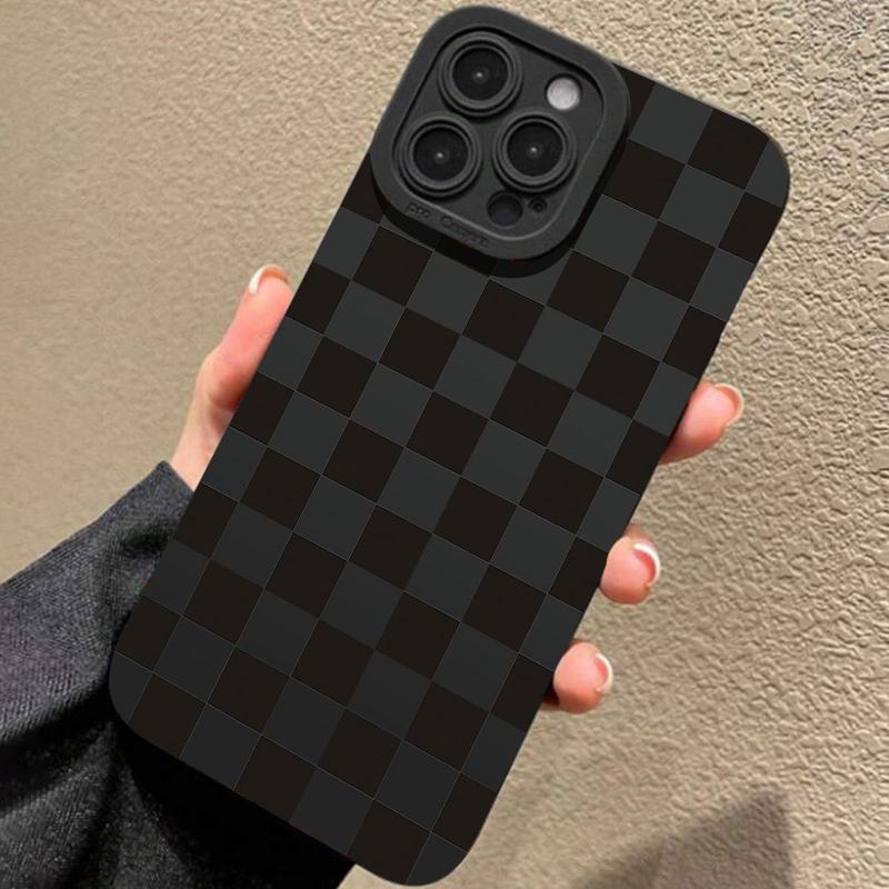 Checkerboard Pattern Phone Case, Anti-drop Cellphone Protective Case, Total Protective Shockproof Mobile Phone Cover for iPhone 16 15 14 13 12 11 Plus Pro Pro Max