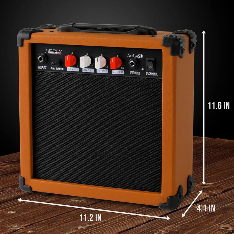 20 Watt Electric Guitar Amplifier with Built-in Speaker, Green, Blue, Mahogany, Natural - YOUTH MUSIC