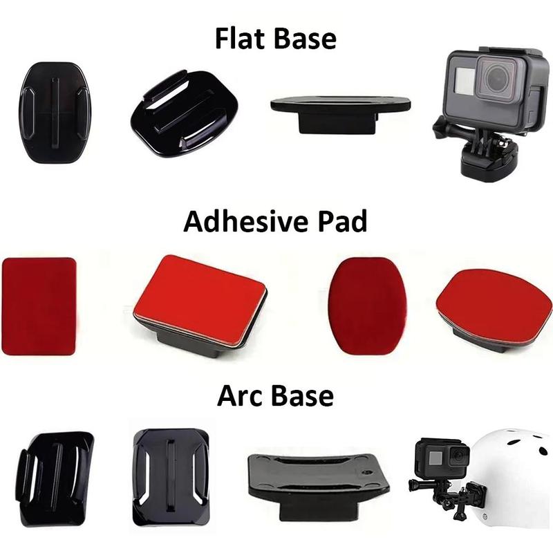 Action Camera Accessory Kit, Multifunctional Action Camera Helmet Fixing Accessory Set, Suitable for GoPro, Camera Accessories