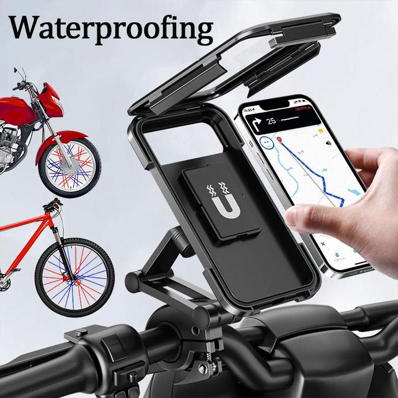 Waterproof Motorcycle Phone Holder, 360° Rotatable Adjustable Motorcycle Phone Holder, Shockproof & Scratch-proof Bike Phone Mount for Outdoor, Cycling