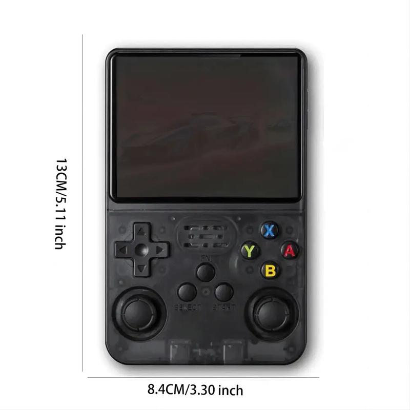 R36S Handheld Retro Gaming Console Linux System with 15000+ Classic Games，Retro Video Game Console 3.5-inch IPS Screen Blue Transparent, Linux System Retro Game with 32+64G TF Card