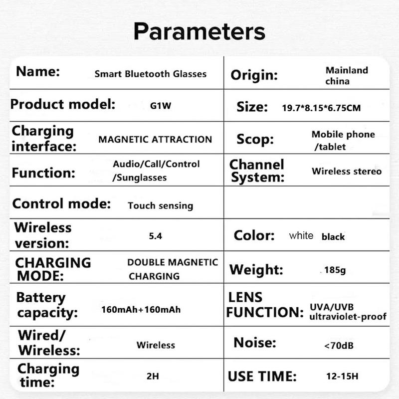 PengTeng Smart Glasses, Fashionable Smart Glasses with Touch Control, Wireless Smart Glasses for Men & Women