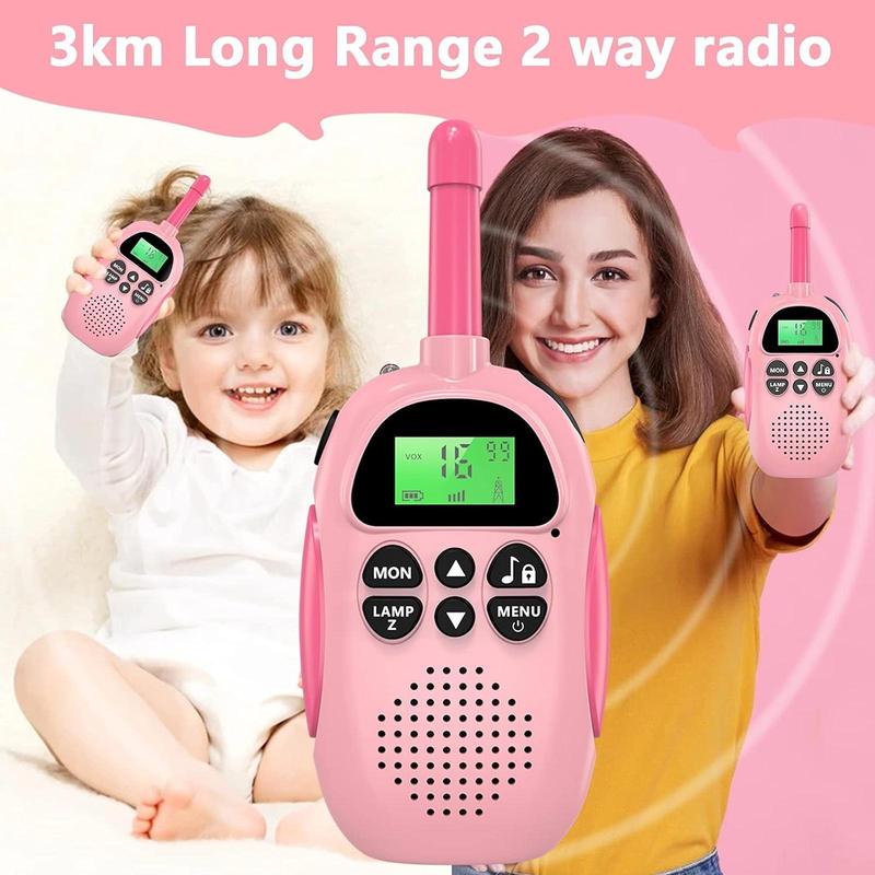 Rechargeable Walkie Talkie, Portable Handheld FM Radio Walkie Talkie with Lanyard, Outdoor Camping Game Equipment, Birthday & Festival Gift