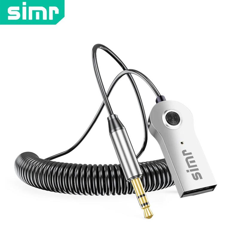 Simr Car Aux Receiver Adapter, 3.5mm Audio Receiver, Car Wireless Receiver, USB Adapter with Microphone for Car Home Audio