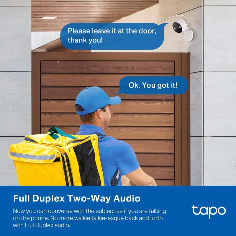 Tapo C120- 2024 PCMAG Readers' Choice-2K Indoor Outdoor Wired Security Camera Card Audio Card Audio