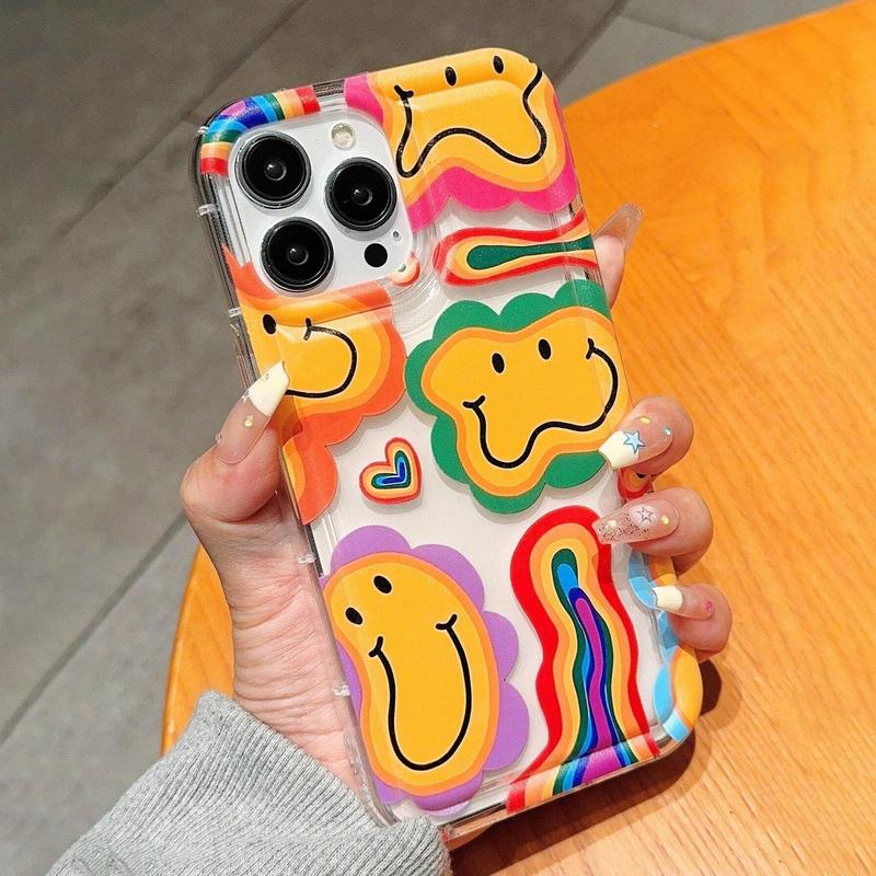 Cute Cartoon Face Pattern Phone Case, Anti-drop Cellphone Protective Case, All-inclusive Shockproof Mobile Phone Cover for iPhone 11 12 13 14 15 Pro Max, Cute Phone Cases